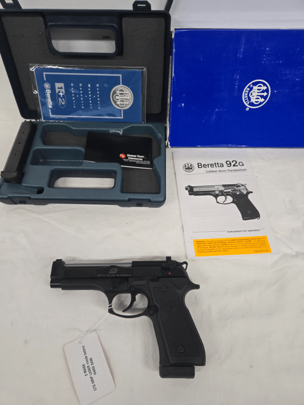 BERETTA 92 Brigadier G Elite w/Crimson Trace Grips, 2 Mags, Original Hard Case, Box Manuals