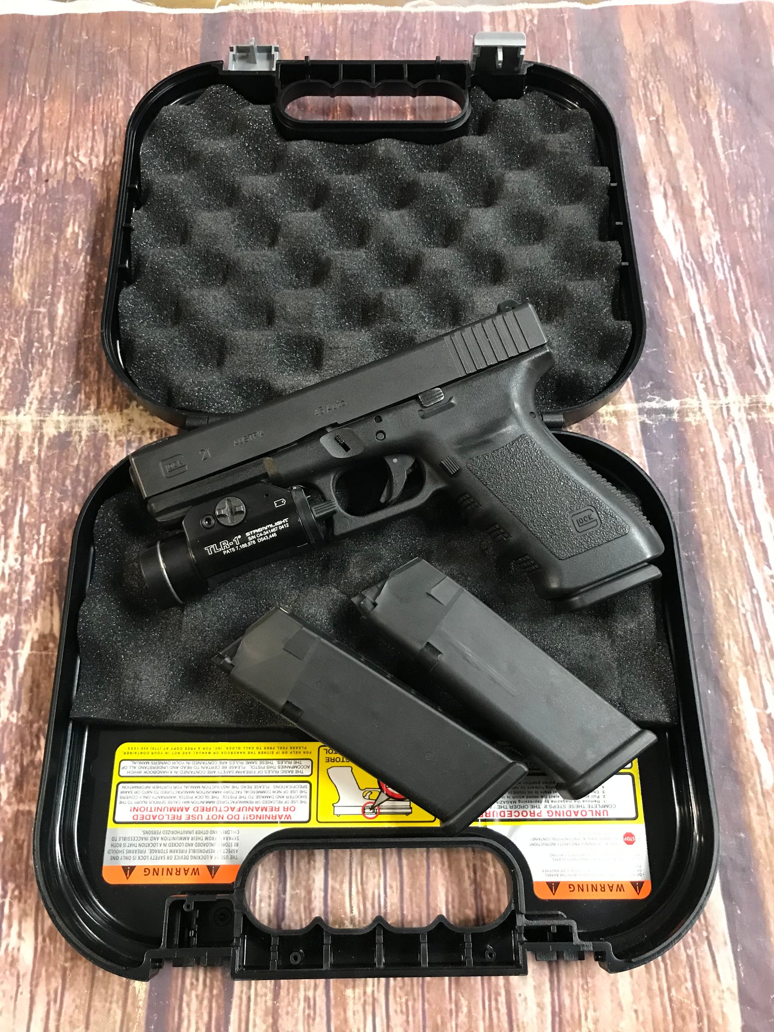 GLOCK G21 SF Police Trade In w/ Ameriglo Night Sights + Streamlight TLR-1
